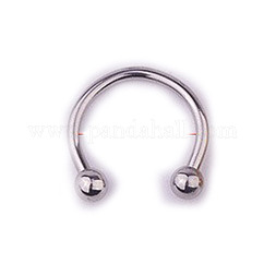 303 Stainless Steel Circular/Horseshoe Barbell Nose Rings, Nose Piercing Jewelry for Women, Stainless Steel Color, Inner Diameter: 10mm, Pin: 1.2mm, 17 Gauge