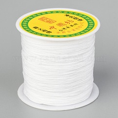 Braided Nylon Thread, Chinese Knotting Cord for Beading Jewelry Making Macrame Craft, White, 0.5mm, about 150yards/roll