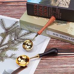Wooden Handle Wax Sealing Stamp Melting Spoon&nbsp;AJEW-WH0021-63