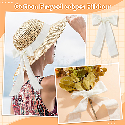 5 Yards Cotton Linen Raw Edge Ribbons&nbsp;OCOR-WH0088-52B-01