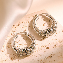 304ステンレススチールリングフープピアス  ステンレス鋼色  27x25mm&nbsp;WGF6457-01