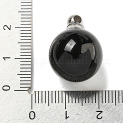 Natural Obsidian Perfume Bottle Pendants&nbsp;G-K338-22P-01