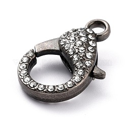 Alloy Rhinestone Lobster Claw Clasps&nbsp;PALLOY-L166-01B