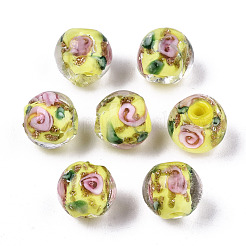 Handmade Gold Sand Lampwork Beads&nbsp;LAMP-S194-001H
