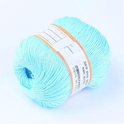 ベビー用毛糸  コットンで  シルクやカシミア  ライトスカイブルー  1mm  約50グラム/ロール  6のロール/箱&nbsp;YCOR-R028-YBB11