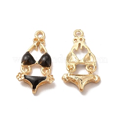 合金エナメル パンツ  鉛フリー＆カドミウムフリー  ライトゴールド  ビキニチャーム  ミックスカラー  25x13.5x4mm  穴：1.6mm&nbsp;ENAM-K067-48KCG