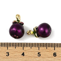 3d 合金ペンダント  果物野菜チャーム  マンゴスチン  11.5x10x10mm  穴：1.5mm&nbsp;LS-PALLOY-D080-01C