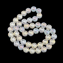 Ab カラーメッキ電気メッキガラス透明ビーズ連売り  花  クリアAB  14x14.5x5.5mm  穴：1.2mm  約45個/連  25.83インチ（65.6cm）&nbsp;EGLA-G037-10A-AB02