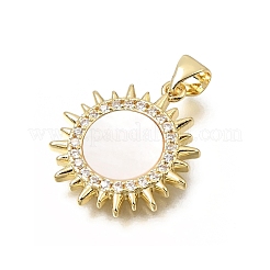 Brass Micro Pave Clear Cubic Zirconia Pendants&nbsp;CU-CBAF50C-19G