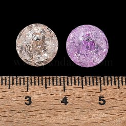 クリアクラックアクリルビーズ  ラウンド  ミックスカラー  11.5mm  穴：2.5mm  500のPCについて&nbsp;AC-CBA4496-12C