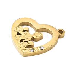 304 Stainless Steel with Rhinestone Pendants&nbsp;STAS-R168-24G-01