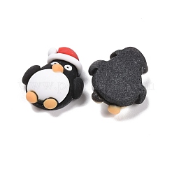 樹脂カボション  クリスマステーマ  クリスマス帽子のペンギン  ブラック  23.5x18.5x8mm&nbsp;CRES-D004-06