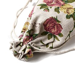 12Pcs 12 Styles Valentine's Day Printed Rectangle Burlap Cloth Packing Pouches&nbsp;X1-ABAG-U006-02B