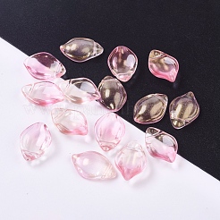 クリアガラスペンダント  グリッターパウダー付き  花びら  ミックスカラー  19x12.5x5.5mm  穴：1mm&nbsp;GLAA-L027-G