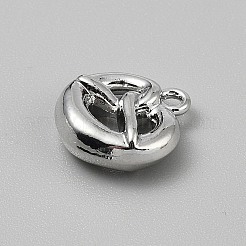 合金ペンダント  ノットチャーム  プラチナ  14.5x14x5mm  穴：1.4mm&nbsp;FIND-CJC0016-48B-P