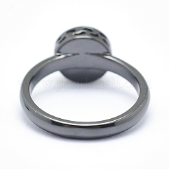 Electroplate Natural Druzy Agate Crystal Finger Rings&nbsp;RJEW-I054-02B-RS