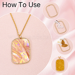 48Pcs 8 Styles Alloy Open Back Bezel Pendants&nbsp;FIND-CA0009-35