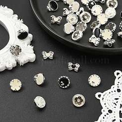 40Pcs 10 Styles 1-Hole Alloy Shank Buttons&nbsp;BUTT-CJ0001-07