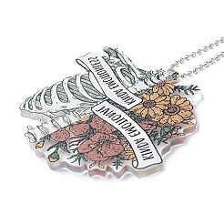 Flower Acrylic Pendant Decoration&nbsp;RJEW-E007-03P-09