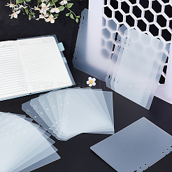 Pp バインダー インデックス 仕切りシート  バインダー用の6穴タブ仕切り  長方形  透明  213x150x0.5mm  穴：4.5mmと5x12mm&nbsp;AJEW-WH0651-40A