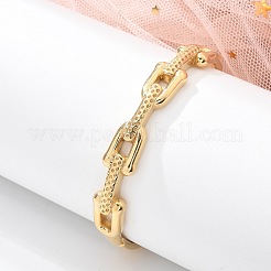 イオンプレーティング（IP）304ステンレススチール製女性用バングル  鐘  ゴールドカラー  内径：2-3/8x2インチ（6x5.15cm）&nbsp;BJEW-Z080-03G