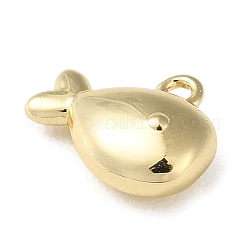 真鍮製ペンダント  海洋動物の魅力  ゴールドカラー  クジラ  7x10x4mm  穴：1mm&nbsp;LS-KK-H450-01L-G