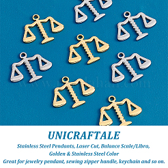 8Pcs 2 Colors 304 Stainless Steel Pendants&nbsp;STAS-UN0038-33