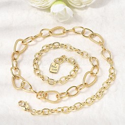 Brass Teardrop Link Chain Necklaces&nbsp;NJEW-L013-14G