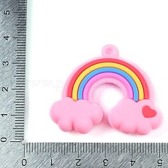 ポリ塩化ビニールのプラスチックチャーム  レインボークラウド  ピンク  35.5x42x10.5mm&nbsp;KY-U004-01B