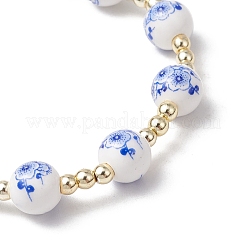 Electroplate Non-magnetic Synthetic Hematite Round Bead Strecth Bracelets for Women&nbsp;BJEW-JB11600-01
