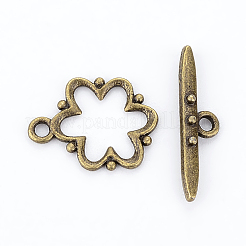 合金マンテル  ニッケルフリー  鉛フリー及びカドミウムフリー  アンティークブロンズ  花：19x15x1.5mm  穴：2mmバー：24x6x4mm  穴：2mm.&nbsp;EA777Y-AB-NR