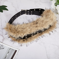Imitation Leather Rabbit Hair Belt&nbsp;AJEW-WH20019-57A