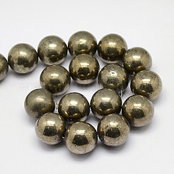 天然石パイライトビーズ連売り  ラウンド  14mm  穴：1mm  約26個/連  15インチ&nbsp;G-L031-14mm-01