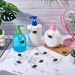 10Pcs 10 Styles Alloy with Glass Bathroom Label&nbsp;HJEW-FG00047
