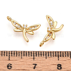 真鍮製マイクロパヴェキュービックジルコニアチャーム  トンボ  18KGP本金メッキ  14.5x8.5x3mm  穴：1.2mm&nbsp;KK-N261-74G