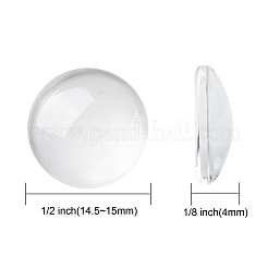 Transparent Glass Cabochons&nbsp;GGLA-R026-15mm