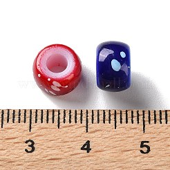 スプレー塗装されたABSプラスチック製のヨーロッパのビーズ  大穴ビーズ  ラウンド  ミックスカラー  9x6mm  穴：4mm  約1600個/500g&nbsp;KY-G033-01A