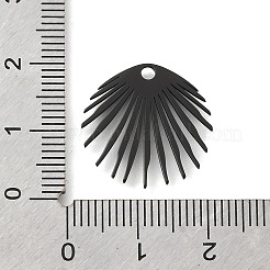 イオンプレーティング（IP）316サージカルステンレスペンダント  ファン  ブラック  18.5x18x1mm  穴：1.6mm&nbsp;STAS-H163-11B