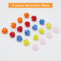 20Pcs 5 Colors Handmade Lampwork Beads&nbsp;LAMP-OC0001-29