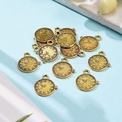 合金のチベット風チャーム  カドミウムフリー＆鉛フリー  クロック  アンティーク黄金  20x16x1mm  穴：1mm&nbsp;LS-TIBEP-48640-AG-LF