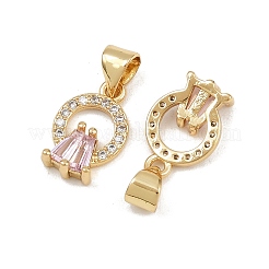 Brass Micro Pave Cubic Zirconia Charms&nbsp;KK-C132-09G