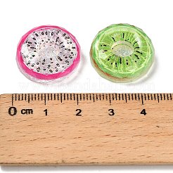 クリア樹脂カボション  フルーツドーナツ  グリッターパウダー付き  ミックスカラー  20.5x6.5mm&nbsp;CRES-I044-07