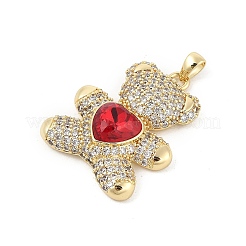 Brass Micro Pave Cubic Zirconia Pendants&nbsp;KK-P300-03G-01