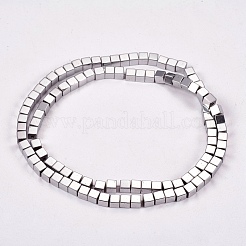 Electroplate Non-magnetic Synthetic Hematite Beads Strands&nbsp;X-G-J170A-4x4mm-01