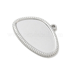 304ステンレススチールペンダントカボションセッティング  ナゲットチャーム  ステンレス鋼色  21x28.5x1.5mm  穴：1.6mm&nbsp;SA-CBA22DE-04P-01