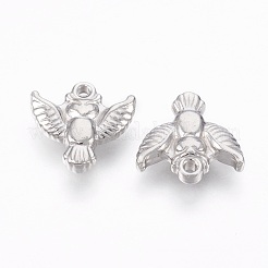 変色しにくい201ステンレススチールペンダント  ワシ  ステンレス鋼色  13x13.5x3.5mm  穴：1.2mm&nbsp;STAS-O118-36P