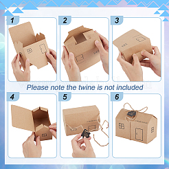 Kraft Paper Small House Gift Storage Boxes&nbsp;LS-CON-WH0088-54
