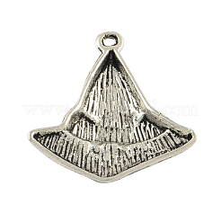 魔女の帽子チベット風合金ペンダント  カドミウムフリー＆鉛フリー  アンティークシルバー  24.5x23x3mm  穴：2mm  約775個/1000g&nbsp;TIBEP-Q050-04AS-RS