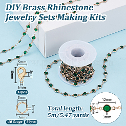 DIY Brass Rhinestone Jewelry Sets Making Kits&nbsp;DIY-OC0014-15A