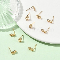SHEGRACE Brass Micro Pave Clear Cubic Zirconia Stud Earring&nbsp;XGRQ4N172-729G